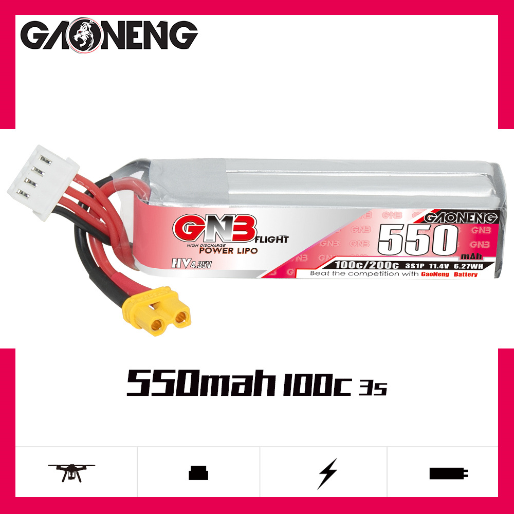 GNB HV 11.4V 550mAh 100C/200C  - Rc Helicopter Parts recensione e prezzo