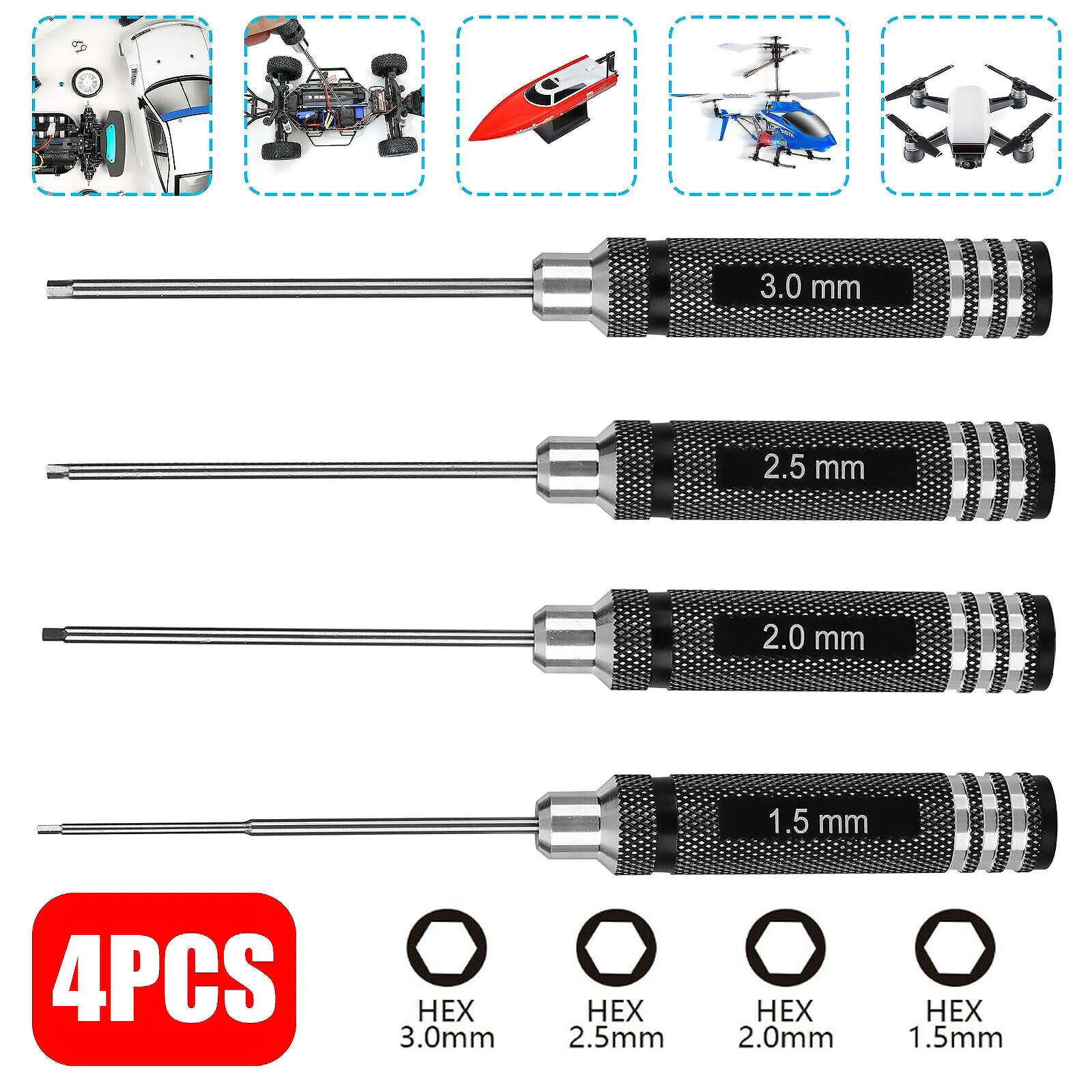 4Pcs/lot RC Tools Hex Nut Scre - Rc Helicopter Tool Kit recensione e prezzo